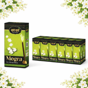 Radhey Radhey Mogra Dhoop Sticks | Natural Fragrance | 8 Sticks per Pack | Pack of 12 | MRP ₹15 Each