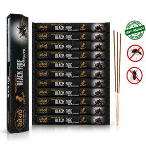 Black Fire Mosquito Agarbatti (Pineapple) – 12 Strip Pack | Natural Mosquito Repellent Incense Sticks