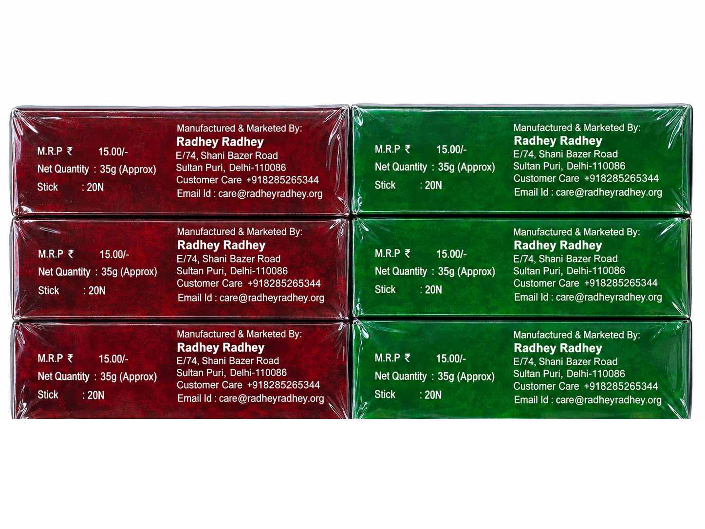 Radhey Radhey Premium Wet Dhoop Combo Pack | 12 Pieces | Rose, Mogra, Sandal & Bhartvasi - Image 2